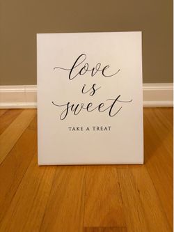 “Love is Sweet Take a Treat” table  Sign