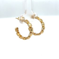 14KT Yellow Gold Single Bevels Earrings 2.60g 3.2x20mm 153423/4