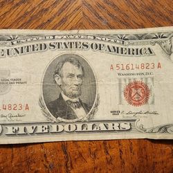 1963 Red $5 Bill