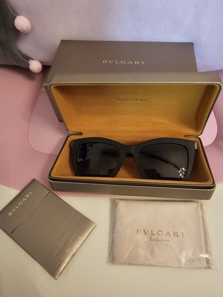 BVLGARI Sunglasses BV8233F 501/8G Black Frame W/ POLARIZED