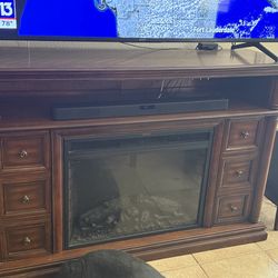 TV stand with built-in electric fireplace
