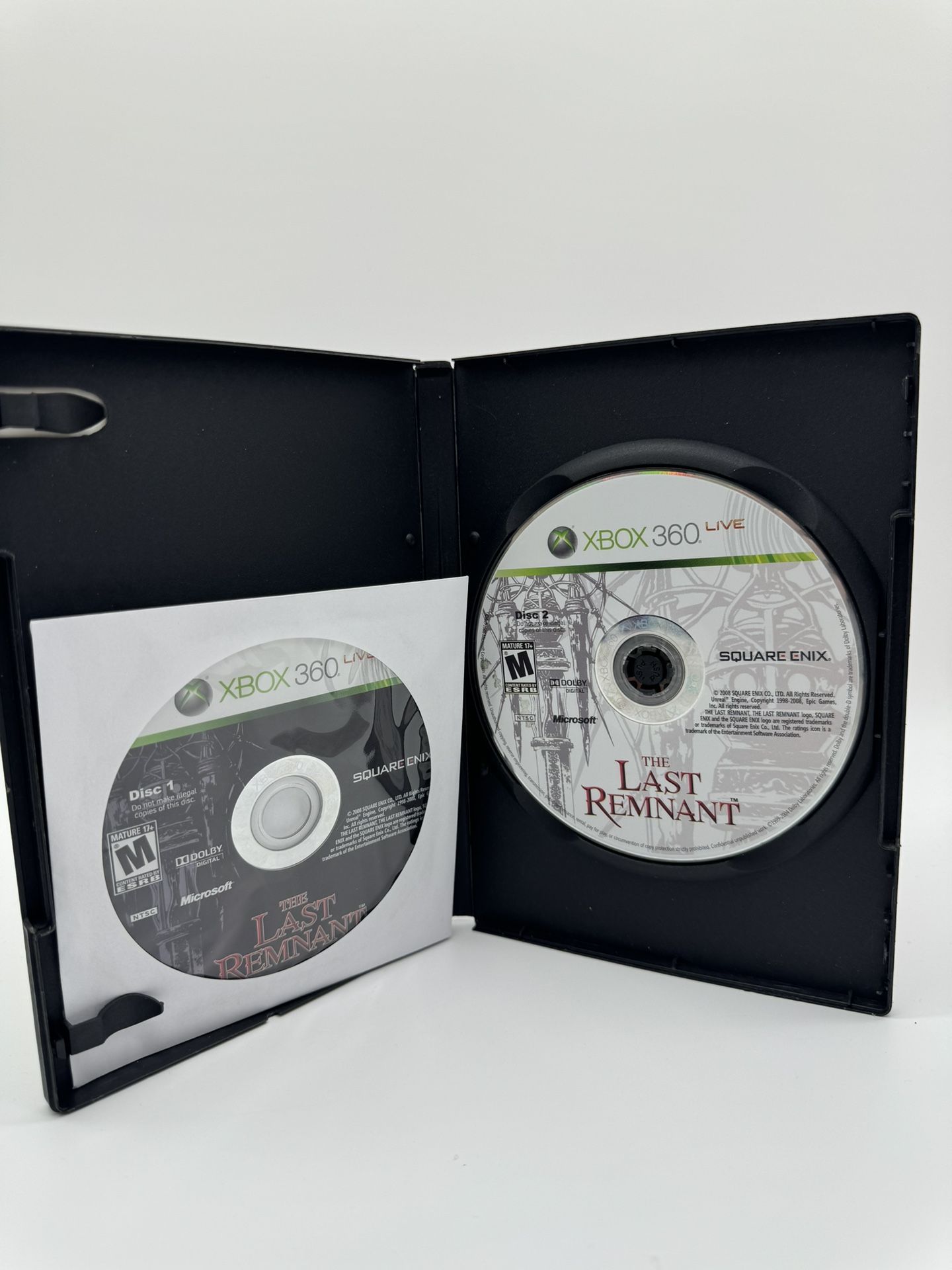 The Last Remnant (Microsoft Xbox 360, 2008) Disc 1 & 2 With Replacement Case