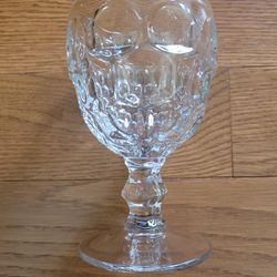 Clear Glass Water Goblet Stem in a Honeycomb Pattern EIGHT AVALABLE