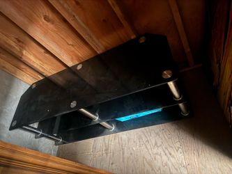 Black Glass 3-Tier TV Stand
