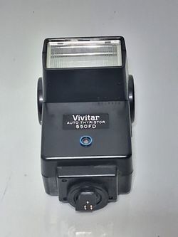 Vivitar 550FD Auto Thyristor Shoe Mount Flash Black Camera Flash Tested Works