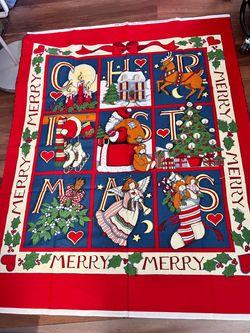 Merry Christmas Fabric Panel Quilt Square