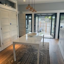 CB2 White Dining Table