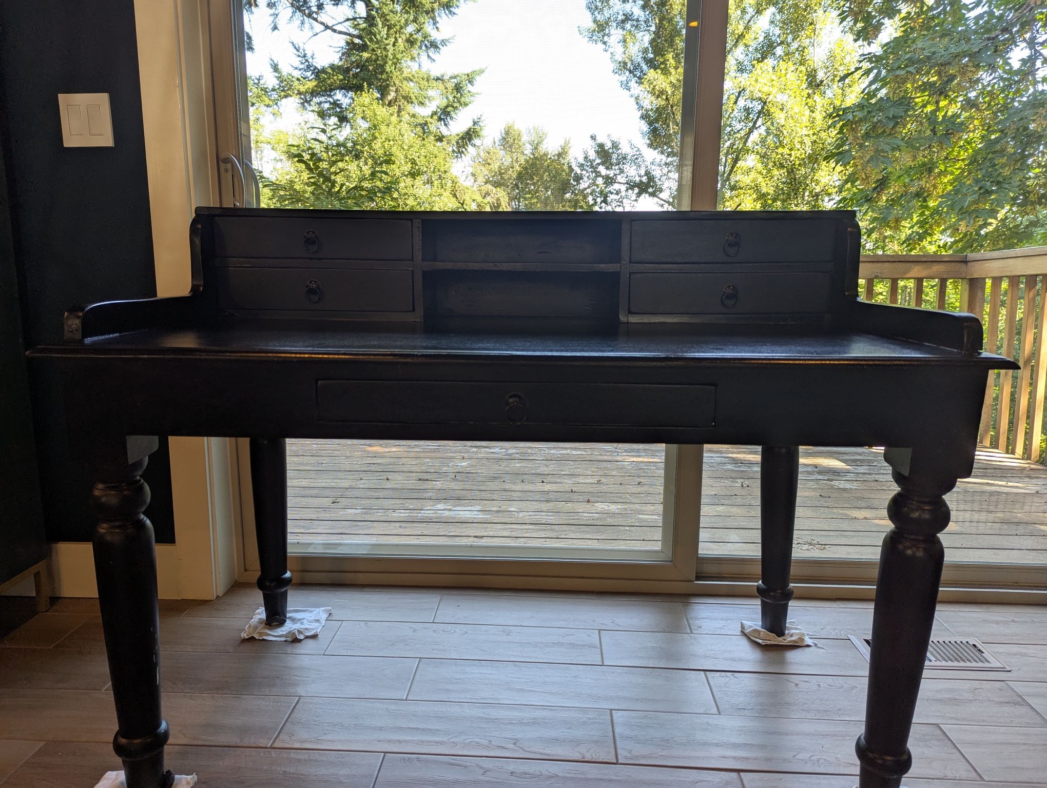Black Solid Wood Nadeau Writer’s Desk