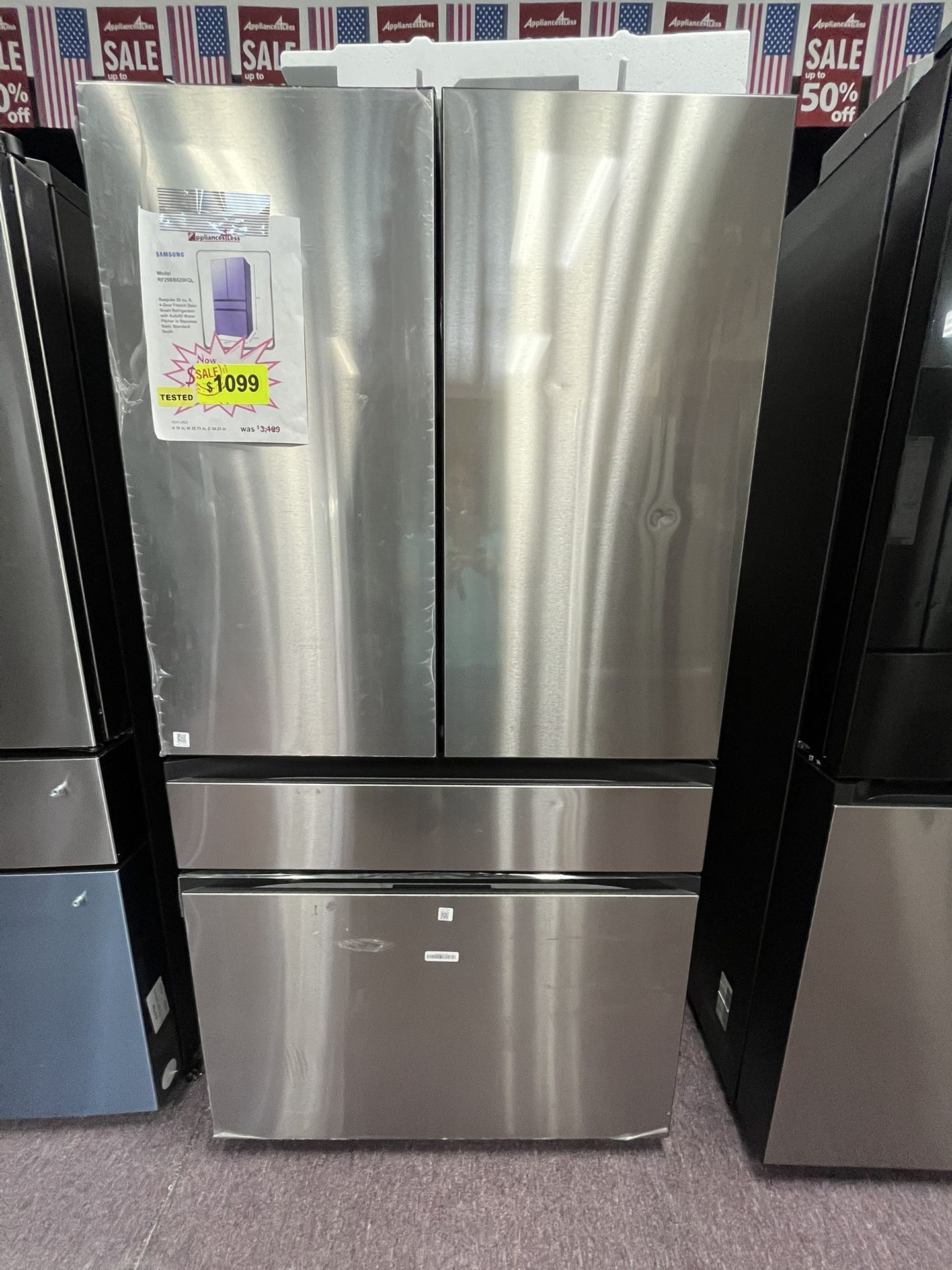 Refrigerator, 36’ New Scratch And Dents Bespoke Fridge, 1 Year Warranty 