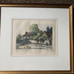 Framed Color Etching by Lucien Veder
