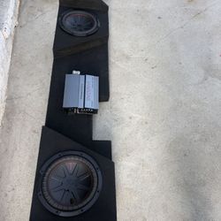 audio system speaker kicker 10 inch and amplifier