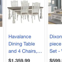 Farmhouse dining room table with four chairs wood