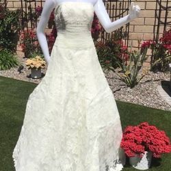 Edgardo Bonilla Swarovski Crystal Wedding Dress Size 10 