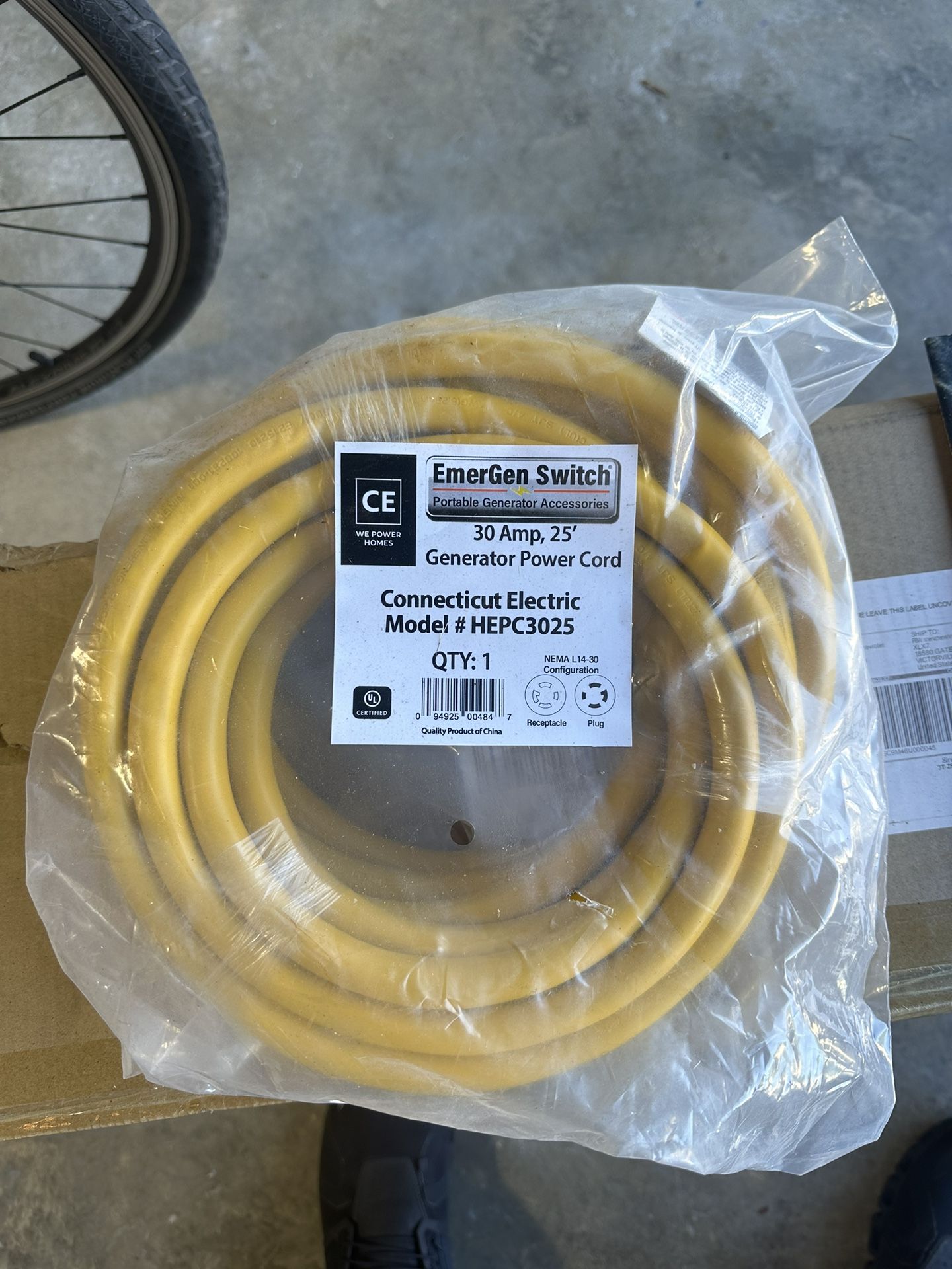 30amp Cable 25 Feet Long