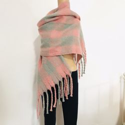 Fashion Plaid Large Shawl Wrap Scarf 