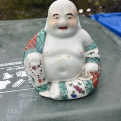 1932 - Antique Chinese Export Porcelain Laughing Buddha Figurine – Famille Verte Style