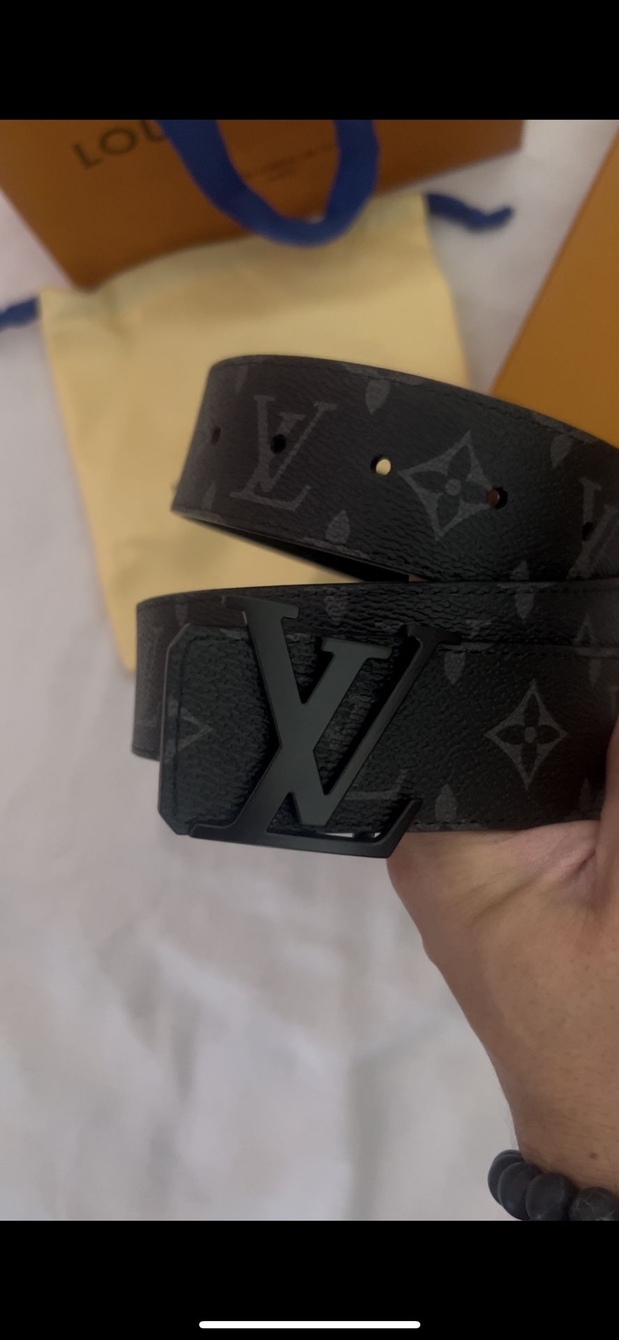 LV Initials Matte black Belt
