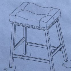 3 Piece Bar Stool - Brown