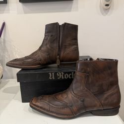 Mark Nason U Rock Brown Leather Boots (9.5)
