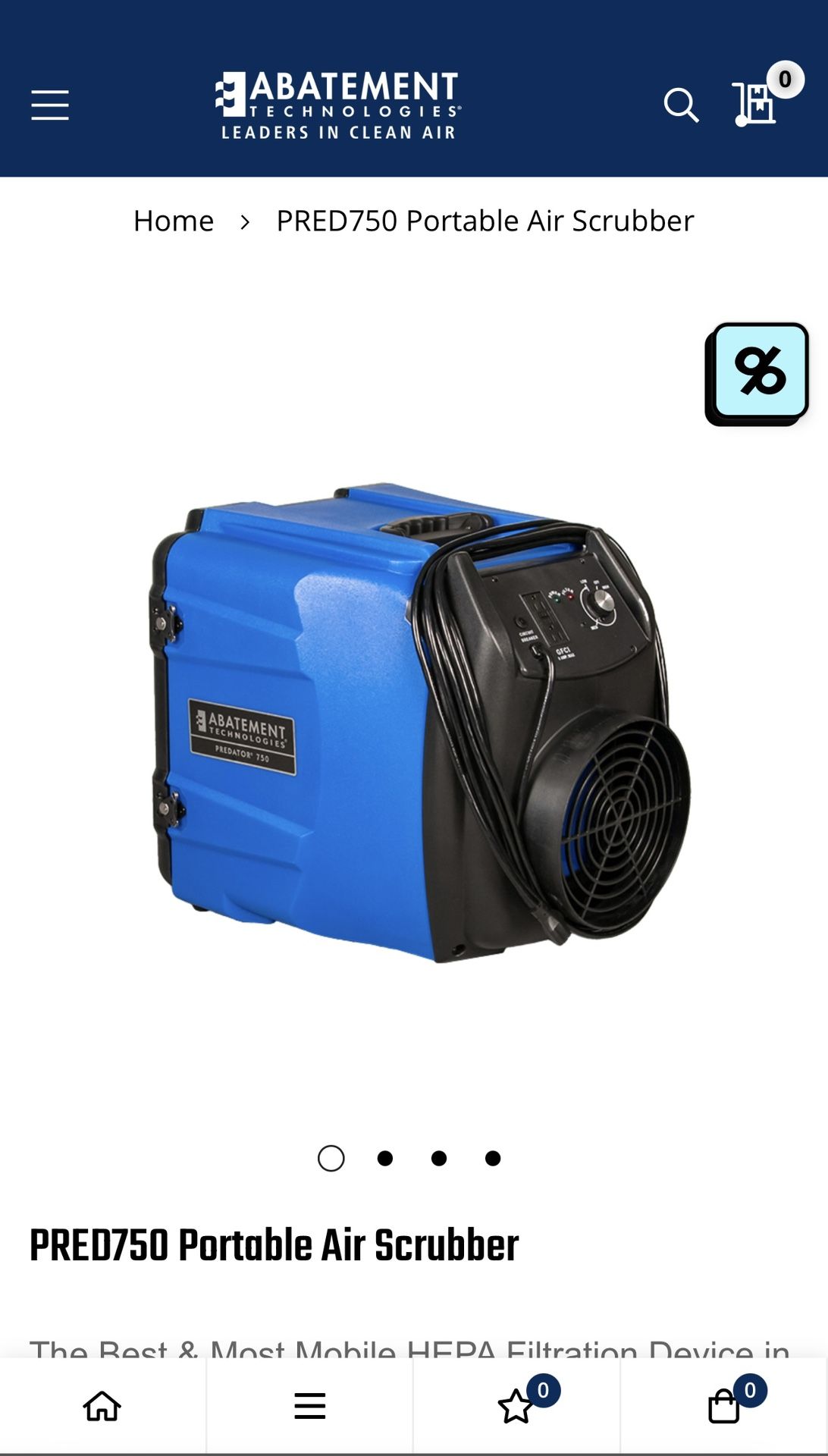 750 CFM Air Scrubber/purifier