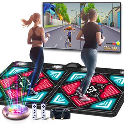 Electronic Dance Mats Dancing Pad Yoga Mat Musical Dancing Carpet, Double User Dance Floor Mat with Wireless Handle, HD Camera Game Host