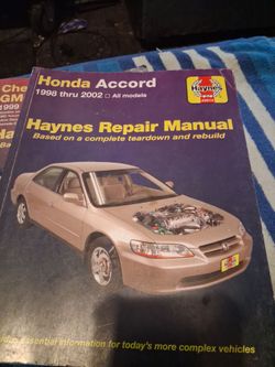 Haynes Repair Manual Honda Accord 1998–2002