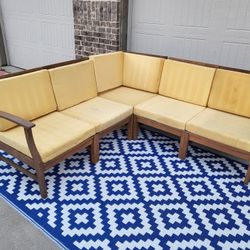 Teak Wood Patio Sectional Set. Read Description Below 