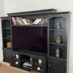 Solid Wood 102” Wide Tv Cabinet - Like New