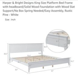 **Yes, It's Available** New In Box King Size Bedframe- White