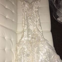 Vintage Beaded Off White Stunning Wedding Dress! 