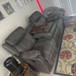 Couch And 60” Samsung Tv Set