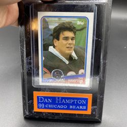 1999 Chicago Bears Dan Hampton Topps W/ Plaque