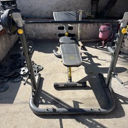 Gold’s Gym weight bench and spare weights