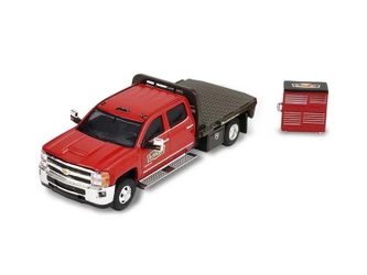 Greenlight 1:64 2016 Chevrolet Silverado 3500HD Dually Flatbed with Tool Cabinet The Hobby Shop Series 17  Diecast 1:64 Scale Model - 97170D