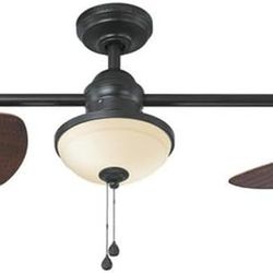 Harbor Breeze Twin Breeze II 74-in Oil-rubbed Bronze Outdoor Dual Ceiling Fan 