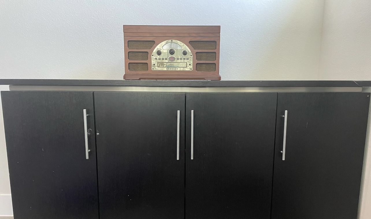 Black Sleek Storage Cabinet