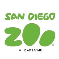 4 San Diego Zoo Tickets 