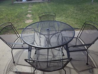 Patio Table And Four Chairs Iron