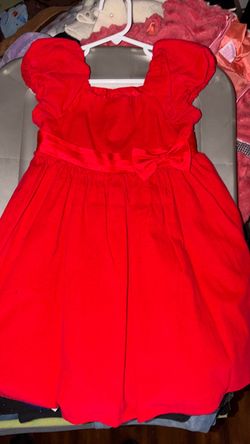 Red Girls Holiday Dress with Bow