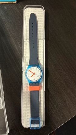 Swatch Originals Blue Watch – New. Never used with Case & Manual
