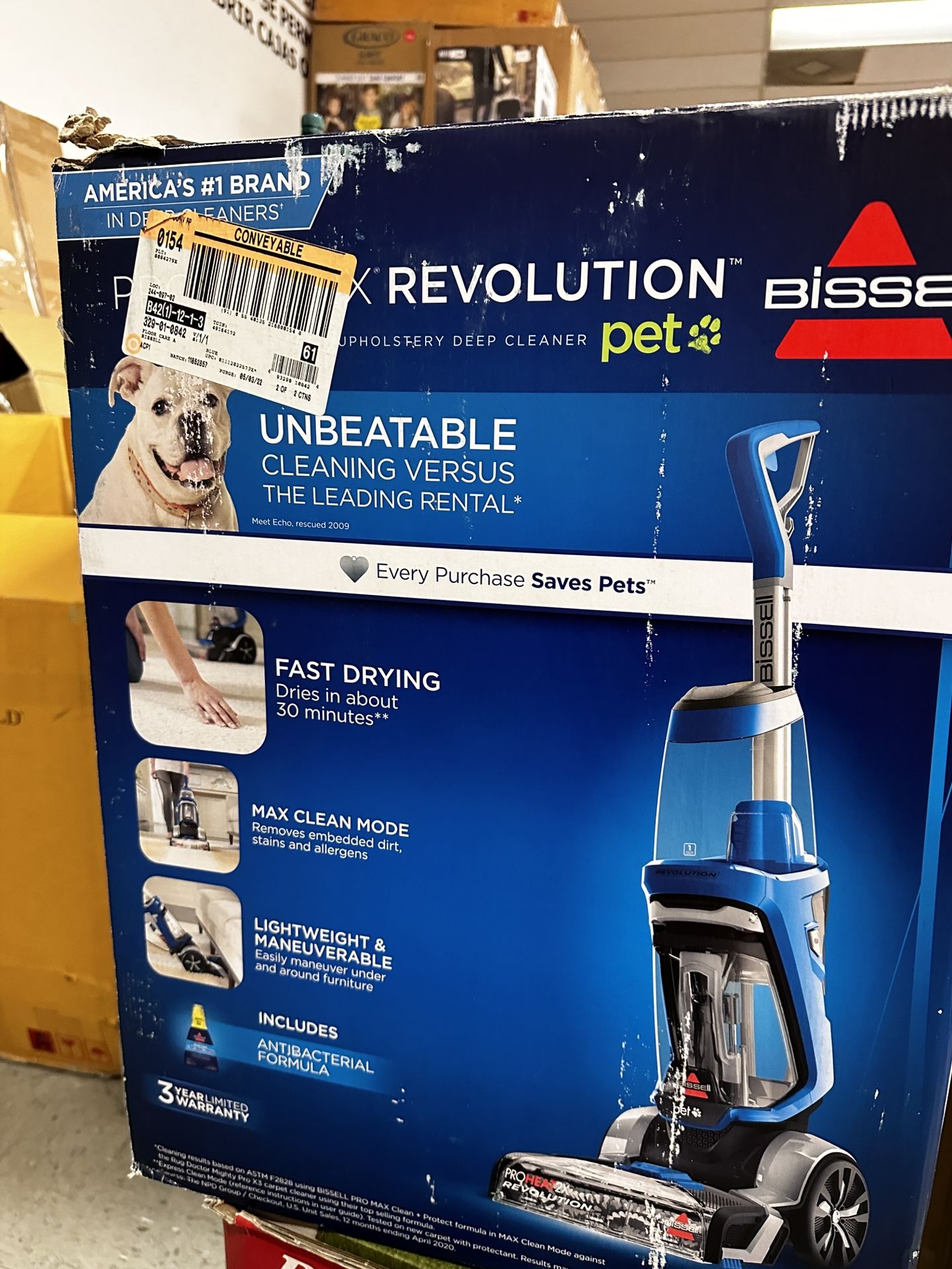BISSELL ProHeat 2X Revolution Pet Upright Carpet Cleaner Blue 15489