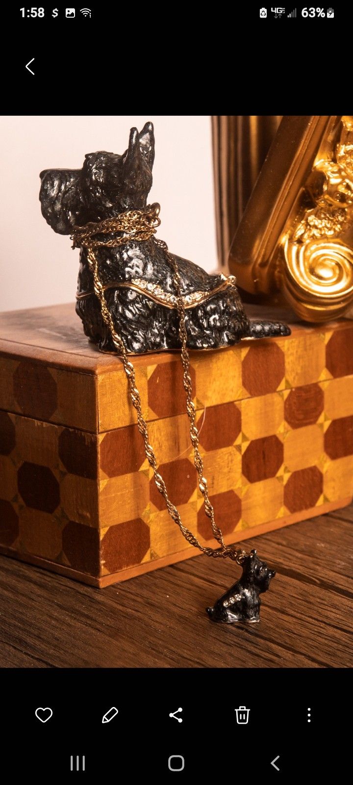 LIMOGES BOX IN THE IMAGE OF AN EAGER TO PLEASE SCOTTISH TERRIER