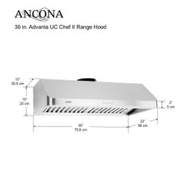 Ancona Chef Under Cabinet 30” range hood