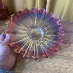 Colorful art glass bowl