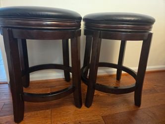 Premium Leather Top Swivel Barstools