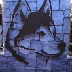 Metal Husky Cutout Wall Art