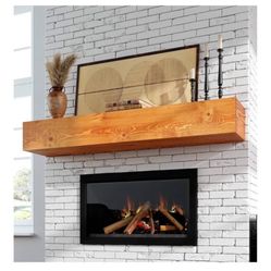Oak Floating Fireplace Mantel