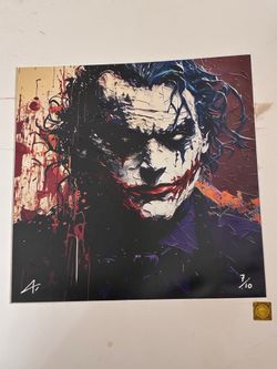Limited edition 7 of 10 joker paintings by renowned comic book artist Jock