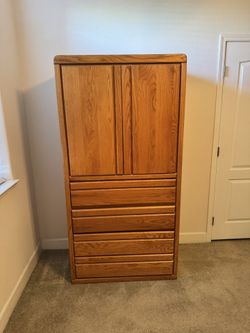 Real Wood Closet With Antique Working Tv