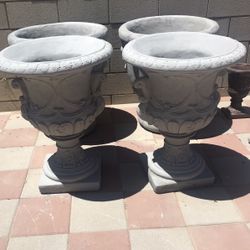 New Flower Pots Made Out Of Cement Beautiful Yard Decoration 